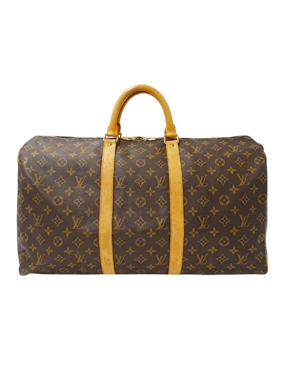 Louis Vuitton Boston Bag Monogram Canvas Keepall 50 Brown Large Going